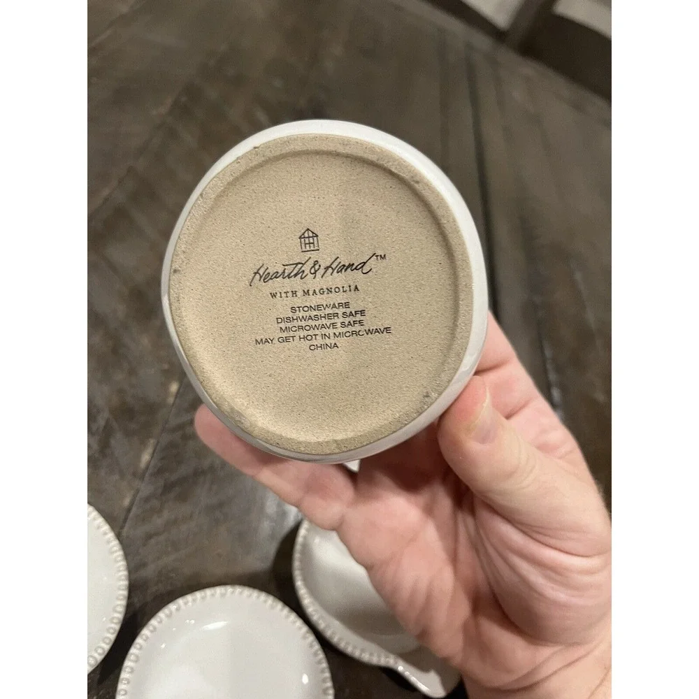 Hearth & Hand With Magnolia Stoneware Teabag Butter Pads Dishes Caddy, 5 Pc Set.